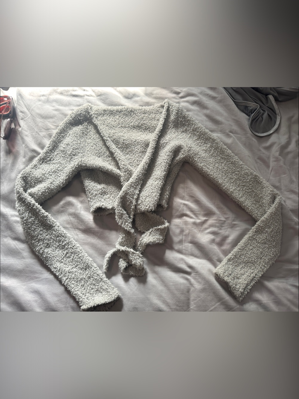 SKIMS Cozy Light Sage Women’s Tie-Front Shrug small Skims Sweater